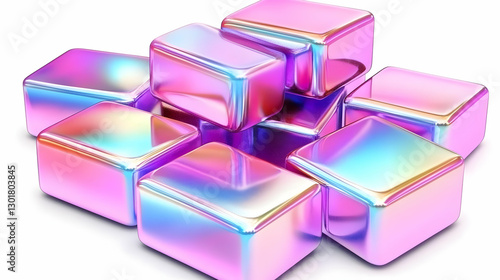 3D Illustration, Iridescent...