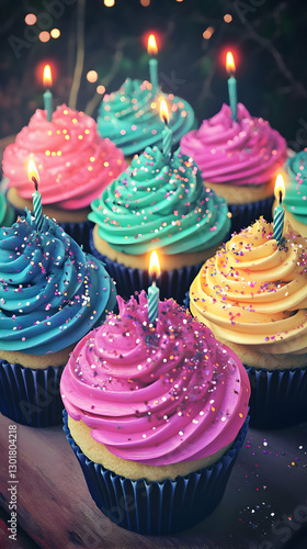 Illustration Colorful Cupca...