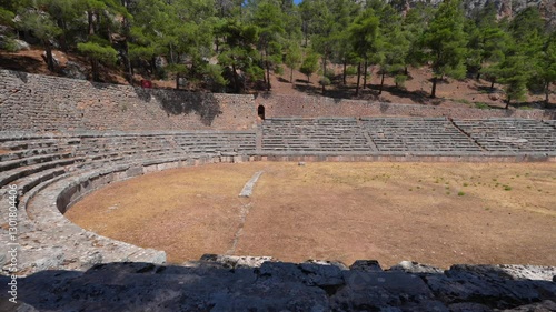 Ancient Greece stadium in Delphi Greece