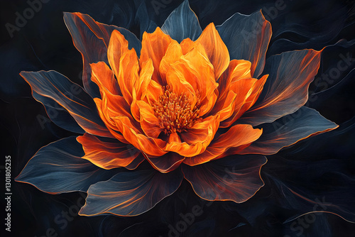 Illustration Orange Flower ...