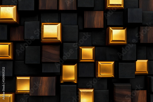 3D Abstract Background-Gold...