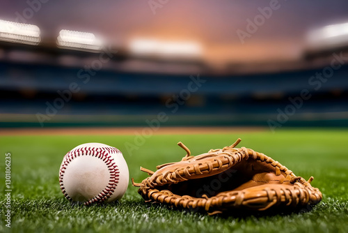 Photo: Baseball Glove and B...