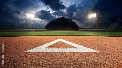 3D Render Baseball Field Il...