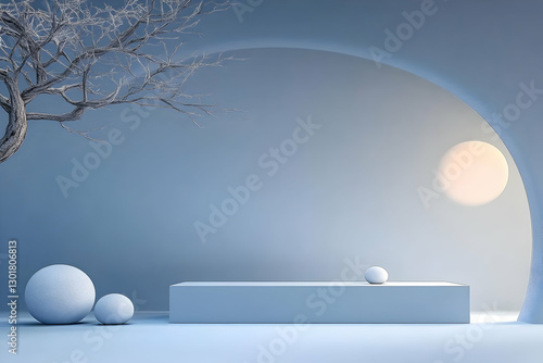 Serene Minimalist 3D Backgr...
