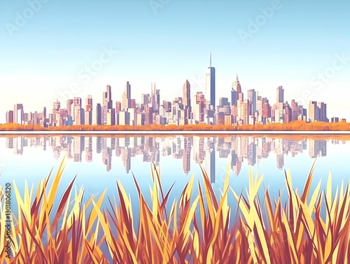 Illustration Cityscape Refl...