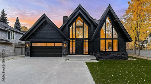 Photo Modern Black House Ar...