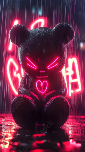 3D Illustration- Neon Teddy...