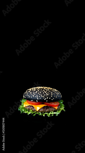 Photo Black Burger Cheese T...