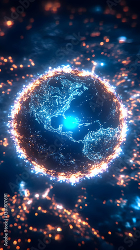 3D Illustration Earth Globe...