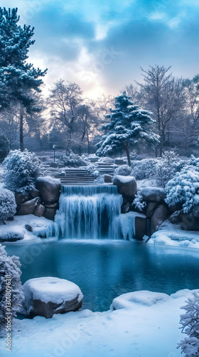 Frozen Waterfall Winter Lan...