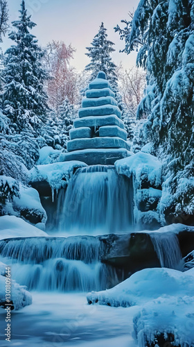 Photo Winter Waterfall Snow Ice Nature Landscape Frozen Scenic Outdoors Blue