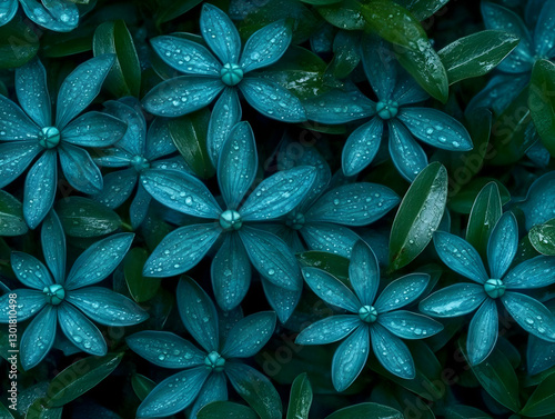 Teal Floral Background Illu...