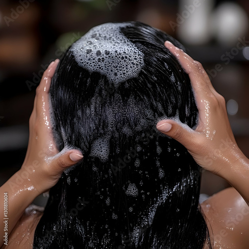 Photo- Woman Washing Long B...