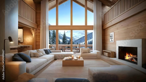3D Illustration Cozy Cabin ...