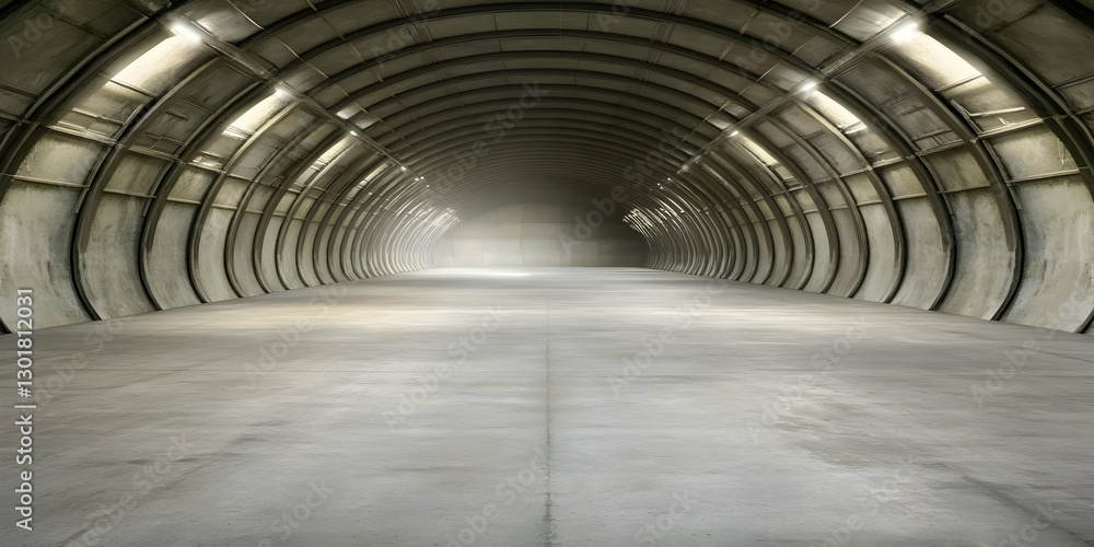 Fototapeta premium 3D Illustration Empty Concrete Tunnel Interior Background
