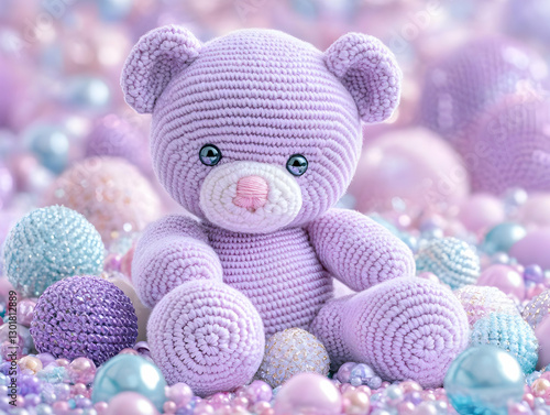 Photo Lavender Knitted Tedd...