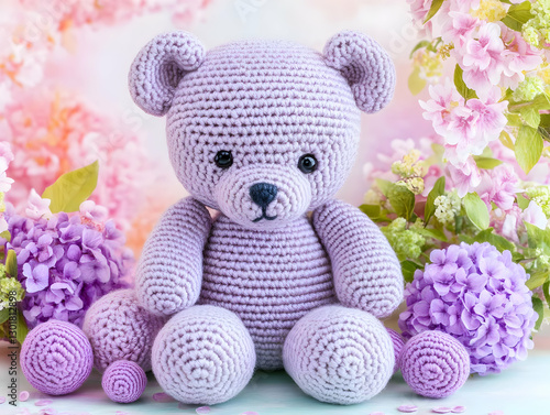 Photo, Purple Crochet Teddy...