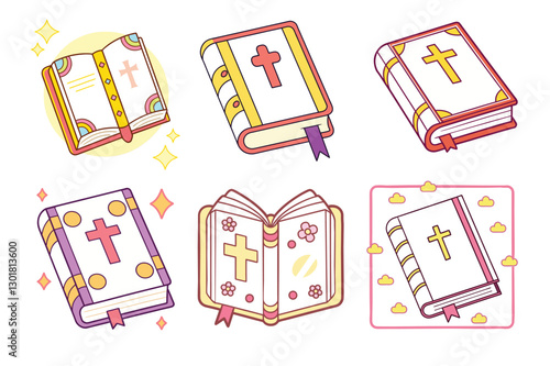 A Bundle of Cute Bible Vector Cartoon illustration Easter Day