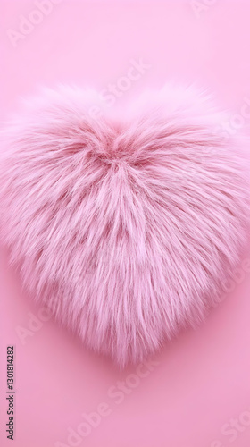 3D Pink Fluffy Heart Illust...