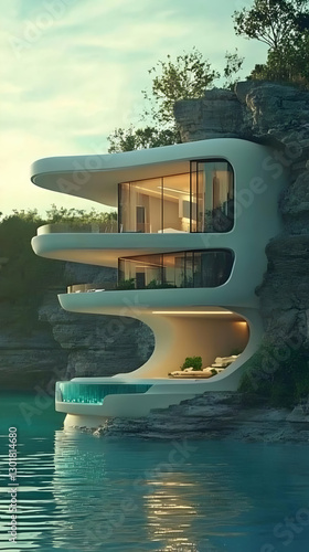 3D Illustration Modern Clif...