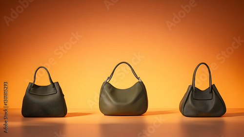 3D Illustration Green Leath...