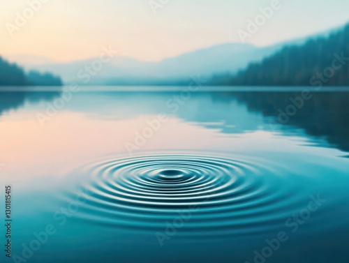 Wallpaper Mural Captivating Ripple in Tranquil Water Surface Reflecting Surrounding Nature Evoking Calmness and Serenity in a Peaceful Outdoor Environment Torontodigital.ca