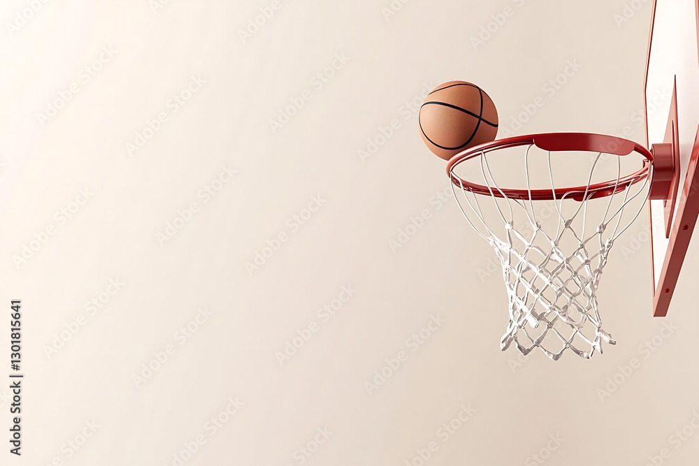 Basketball Hoop with Ball in the Air Basketball Hoop with Ball in the Air