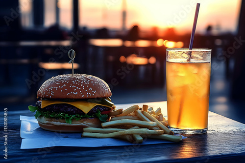 Illustration of Burger, Fri...