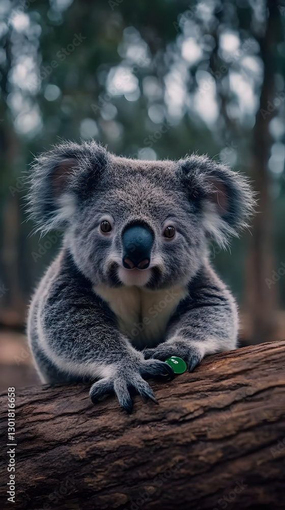 Fototapeta premium Photo Adorable Koala Wildlife Nature Animal Cute Mammal Fur Australia Tree Branch
