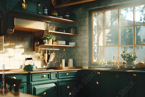 Illustration Green Kitchen ...