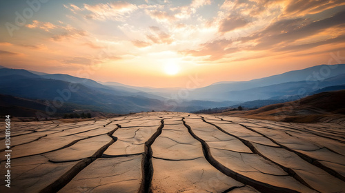 Photo - Cracked Earth Sunse...