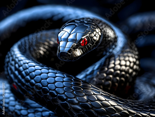 3D Illustration Dark Serpen...