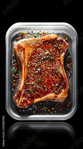Seasoned Steak in a Tray, R...