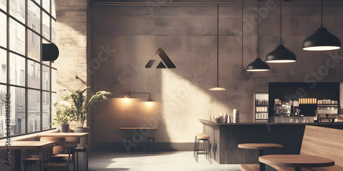 Illustration of Modern Cafe...