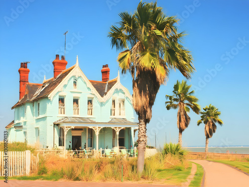 Illustration Coastal House ...