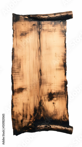 Photo Burnt Wood Plank Sign...