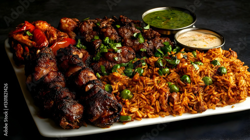 Photo: Grilled Meat, Rice, ...