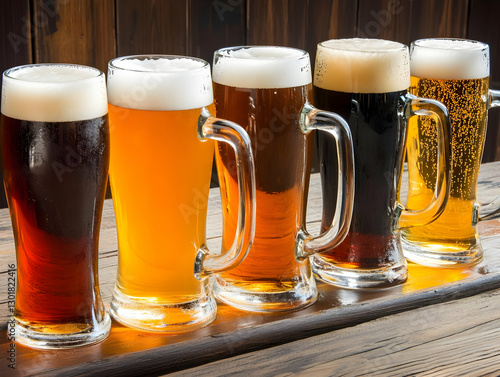 Photo Variety of Beer in Gl...