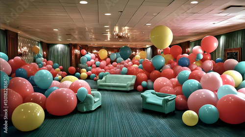 Colorful Balloon Filled Roo...
