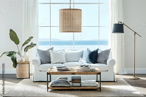 Coastal Living Room Illustr...