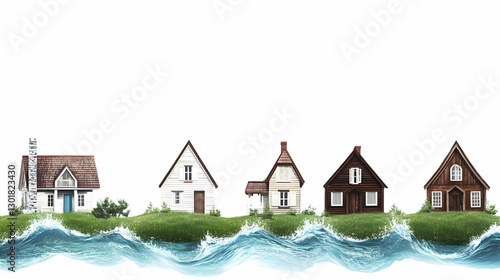 Illustration of Houses on G...