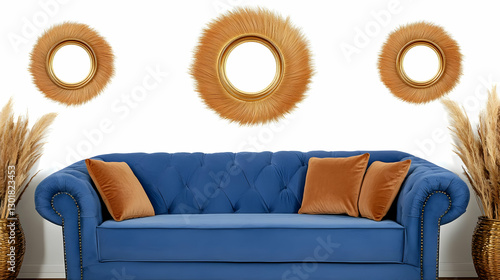 Photo: Blue Sofa, Gold Mirr...