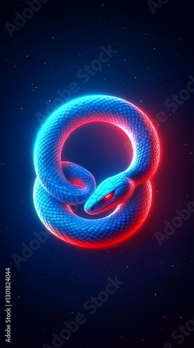 3D Illustration Glowing Sna...