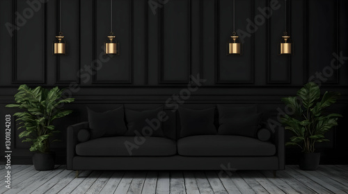 3D Illustration, Black Inte...