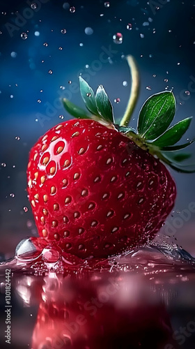 Photo Red Strawberry Water ...