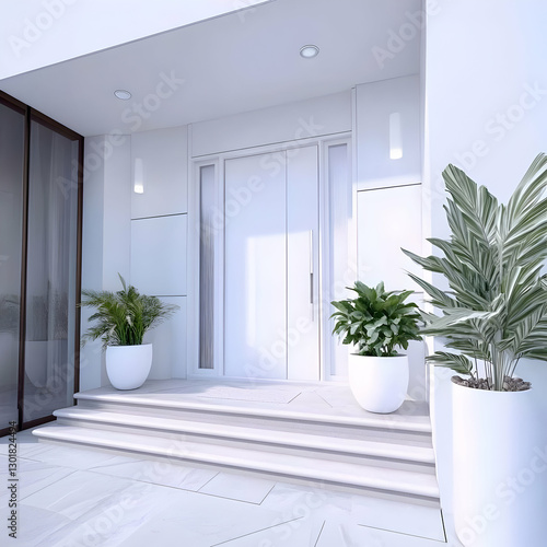 3D Illustration Modern Whit...