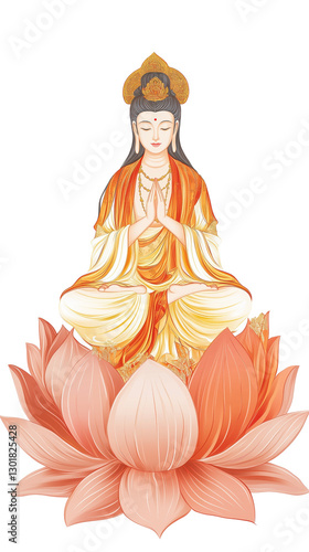 Painting of guanyin ambassador transparent background