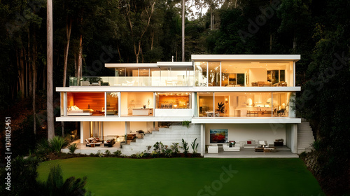 Photo Modern House Forest A...