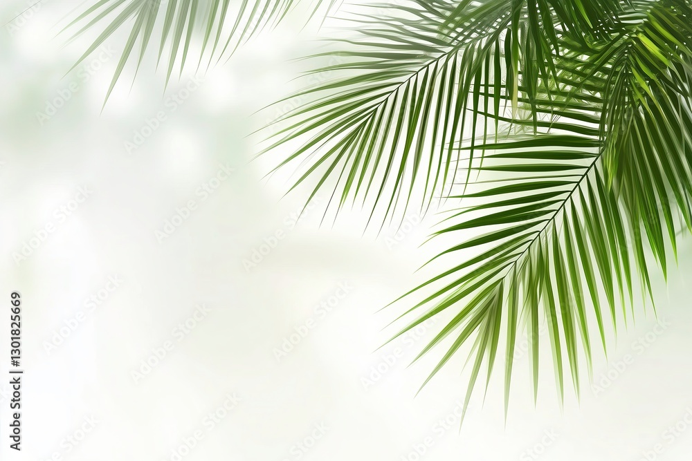 Obraz premium Palm Leaves on Light Background