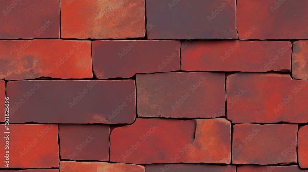 Obraz premium Red Brick Wall with Rough Texture, Architectural Background